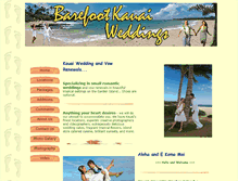 Tablet Screenshot of barefootkauaiweddings.com